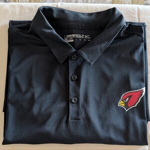 Nike Black Golf Polo Shirt with Red Cardinal Logo